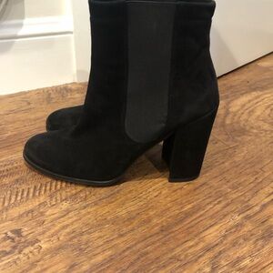 Stuart Weitzman Black Suede Heeled Boots